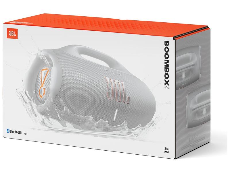 Caixa de Som Bluetooth JBL Boombox 4 Branca Até 34h de Reprodução